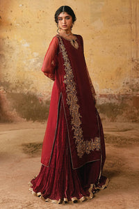 MNR | Farid Manzil Luxury Pret 26 | Surkh-e-Bahar - by Libayah - Registered Vendor of : MNR - 100% Original Designer Dress