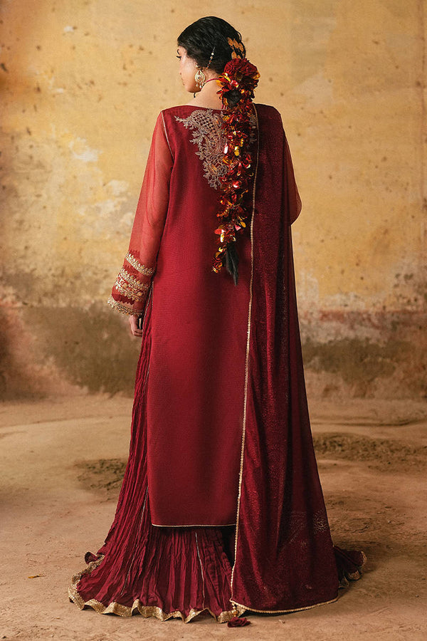MNR | Farid Manzil Luxury Pret 26 | Surkh-e-Bahar - by Libayah - Registered Vendor of : MNR - 100% Original Designer Dress
