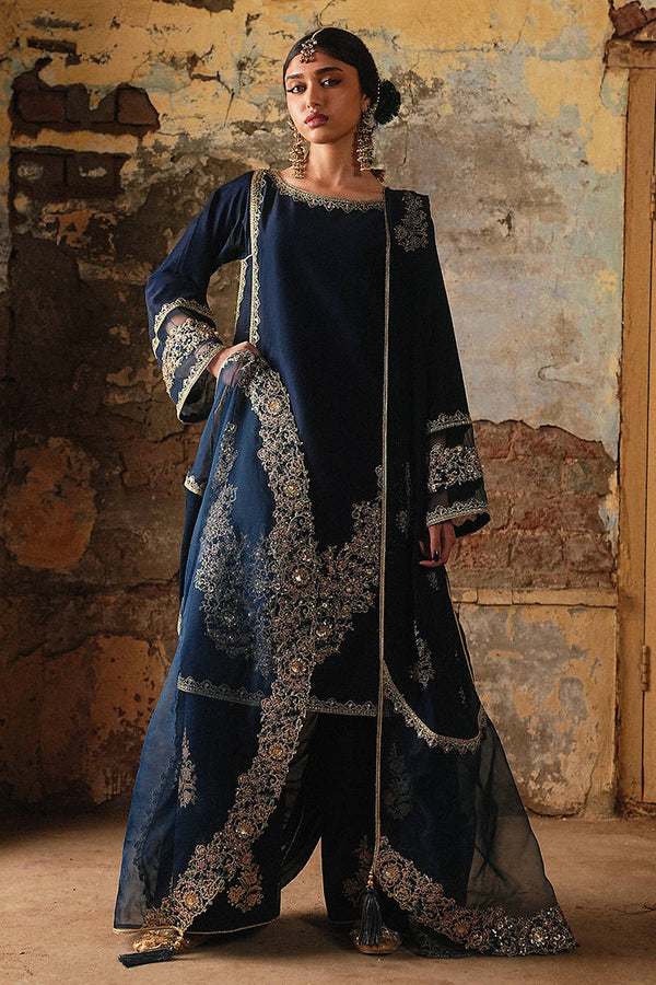 MNR | Farid Manzil Luxury Pret 26 | Mehk-e-Neel - by Libayah - Registered Vendor of : MNR - 100% Original Designer Dress