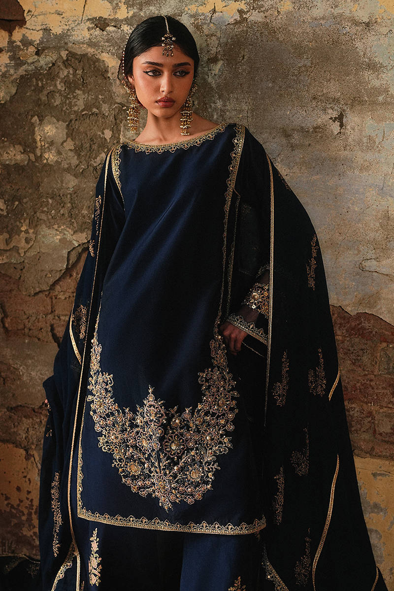 MNR | Farid Manzil Luxury Pret 26 | Mehk-e-Neel - by Libayah - Registered Vendor of : MNR - 100% Original Designer Dress