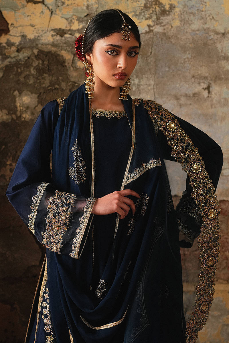 MNR | Farid Manzil Luxury Pret 26 | Mehk-e-Neel - by Libayah - Registered Vendor of : MNR - 100% Original Designer Dress