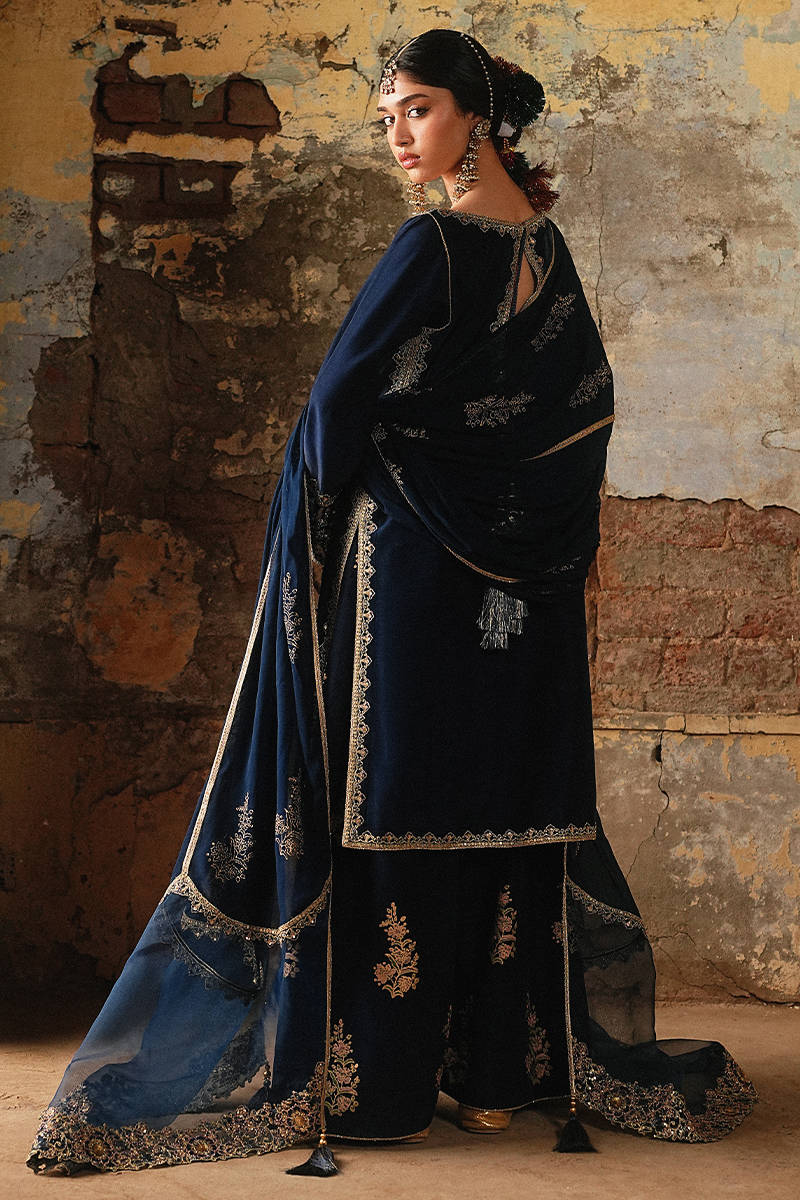 MNR | Farid Manzil Luxury Pret 26 | Mehk-e-Neel - by Libayah - Registered Vendor of : MNR - 100% Original Designer Dress