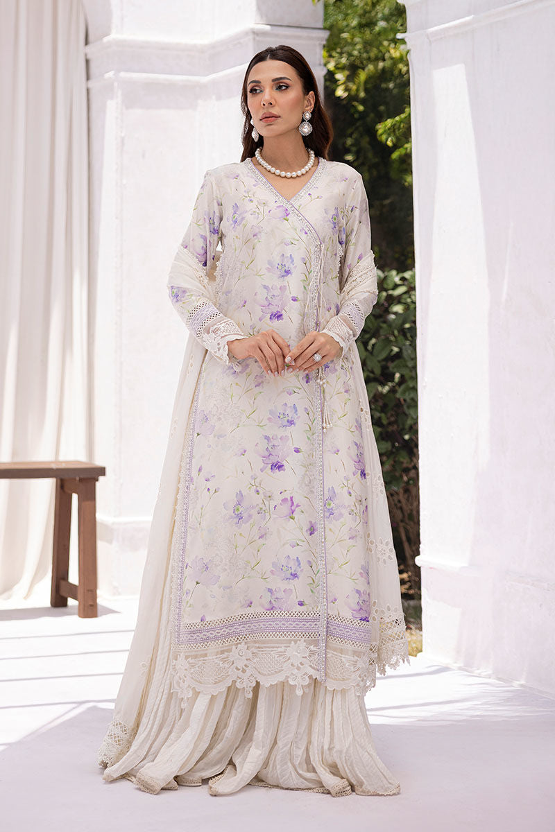 Ansab Jahangir | Digital Silk | Lila Shirt And Dupatta by Ansab Jahangir - Designer Dress  - Type : Ladies Clothes - Available at Libayah - 100% Original 