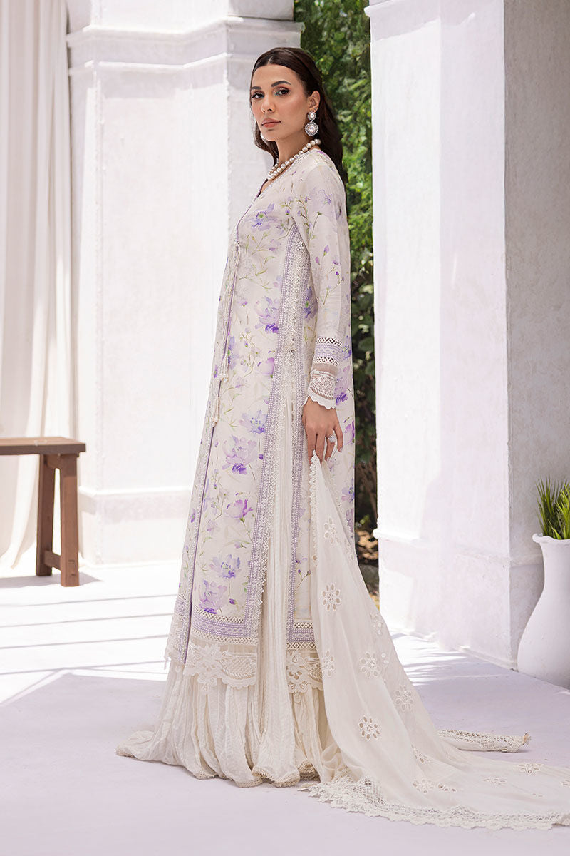 Ansab Jahangir | Digital Silk | Lila Shirt And Dupatta by Ansab Jahangir - Designer Dress  - Type : Ladies Clothes - Available at Libayah - 100% Original 