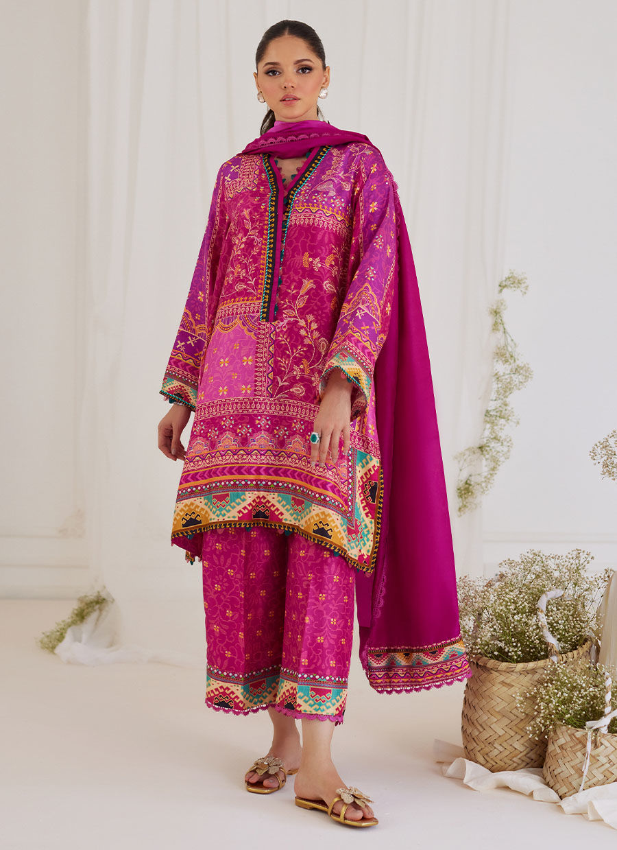 Farah Talib Aziz | Designer Picks 24 | LUZ MAGENTA SHIRT AND DUPATTA by Farah Talib Aziz - Designer Dress - Type: Ladies Clothes - Available at Libayah - 100% Original
