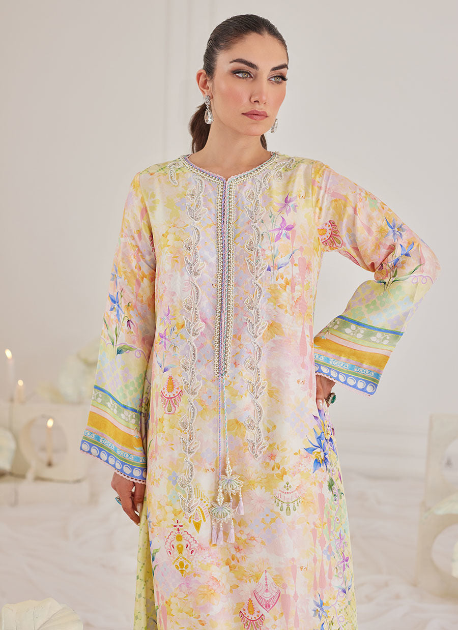 Farah Talib Aziz | Designer Picks 24 | BLANCA RAW SILK KAFTAN by Farah Talib Aziz - Designer Dress - Type: Ladies Clothes - Available at Libayah - 100% Original