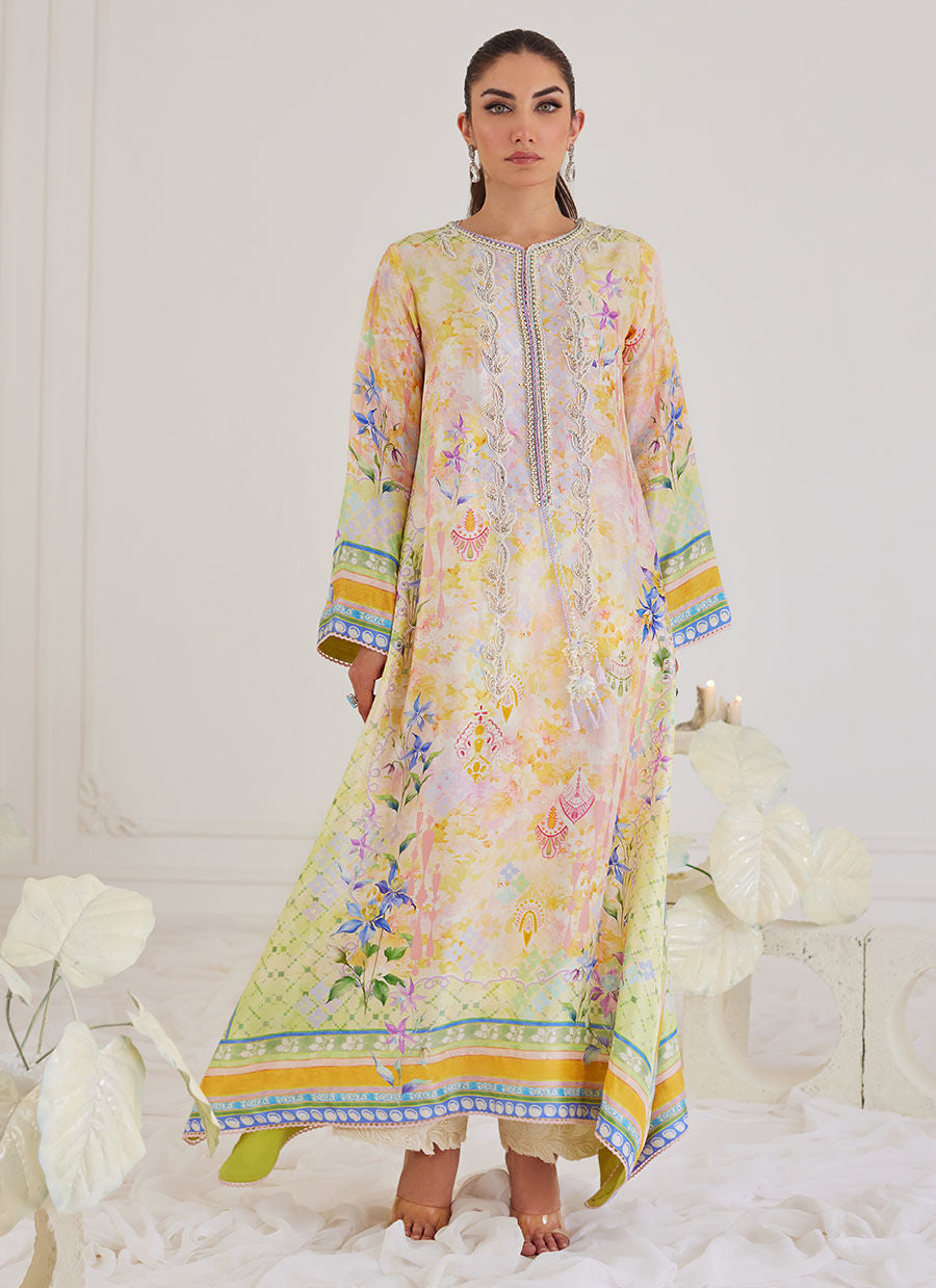 Farah Talib Aziz | Designer Picks 24 | BLANCA RAW SILK KAFTAN by Farah Talib Aziz - Designer Dress - Type: Ladies Clothes - Available at Libayah - 100% Original