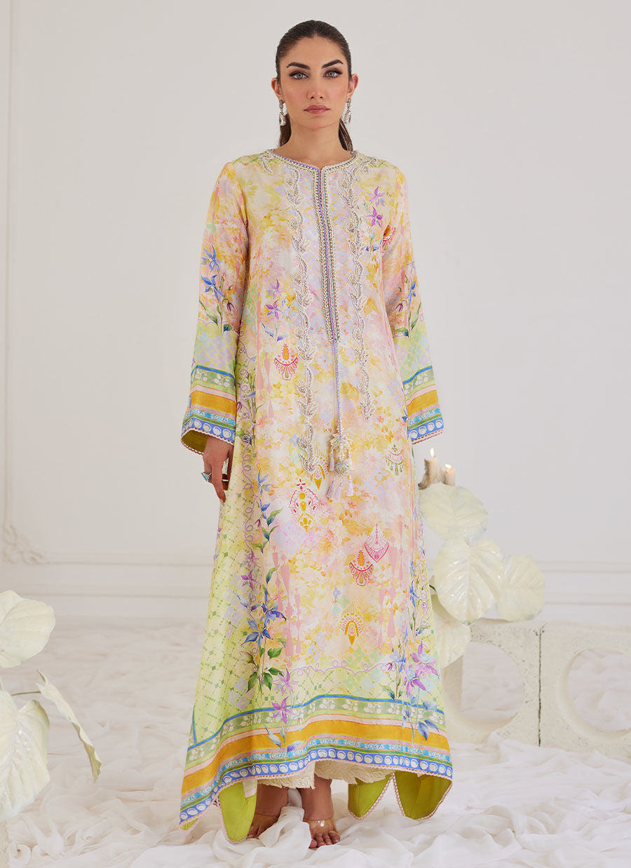 Farah Talib Aziz | Designer Picks 24 | BLANCA RAW SILK KAFTAN by Farah Talib Aziz - Designer Dress - Type: Ladies Clothes - Available at Libayah - 100% Original