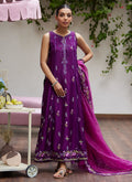 Farah Talib Aziz | Designer Picks 24 | IRINA PLUM EMBROIDERED RAW SILK SHIRT WITH DUPATTA by Farah Talib Aziz - Designer Dress - Type: Ladies Clothes - Available at Libayah - 100% Original