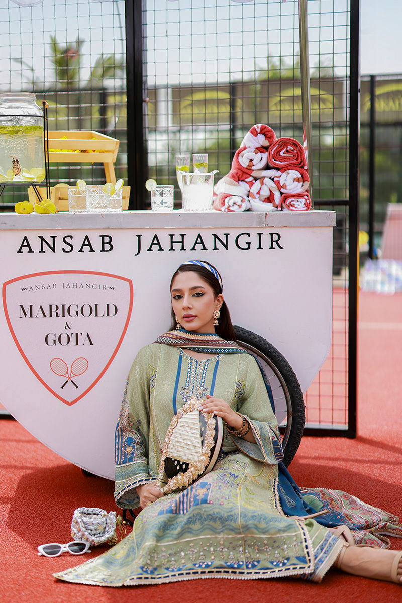 Ansab Jahangir | Marigold and Gota | Cerya by Ansab Jahangir - Designer Dress  - Type : Ladies Clothes - Available at Libayah - 100% Original 