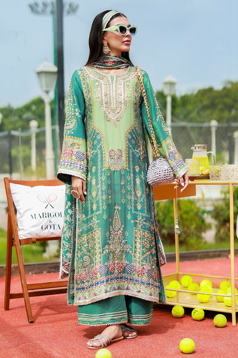 Ansab Jahangir | Marigold and Gota | Zartasha by Ansab Jahangir - Designer Dress  - Type : Ladies Clothes - Available at Libayah - 100% Original 