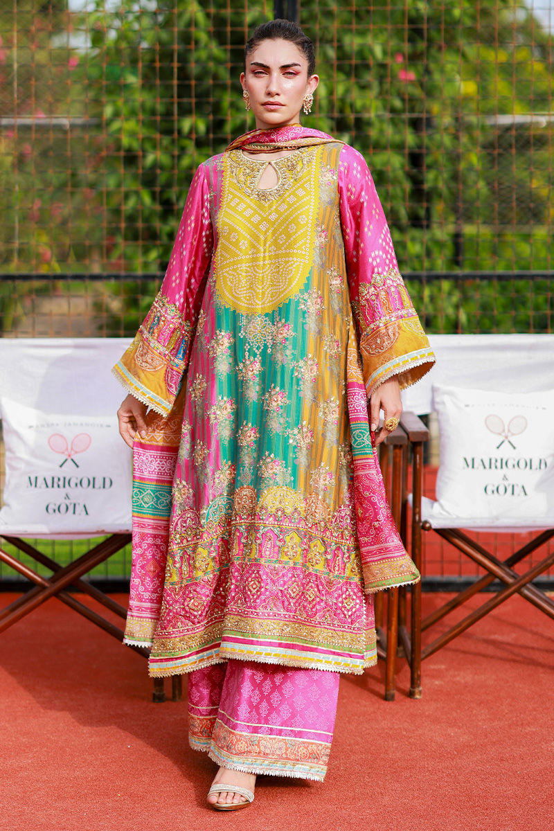 Ansab Jahangir | Marigold and Gota | Elif by Ansab Jahangir - Designer Dress  - Type : Ladies Clothes - Available at Libayah - 100% Original 