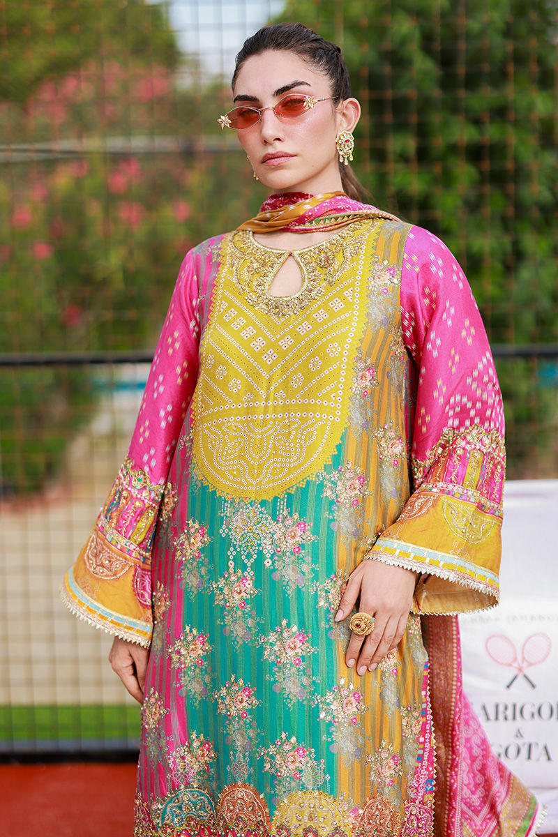 Ansab Jahangir | Marigold and Gota | Elif by Ansab Jahangir - Designer Dress  - Type : Ladies Clothes - Available at Libayah - 100% Original 