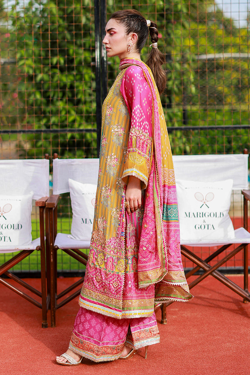 Ansab Jahangir | Marigold and Gota | Elif by Ansab Jahangir - Designer Dress  - Type : Ladies Clothes - Available at Libayah - 100% Original 