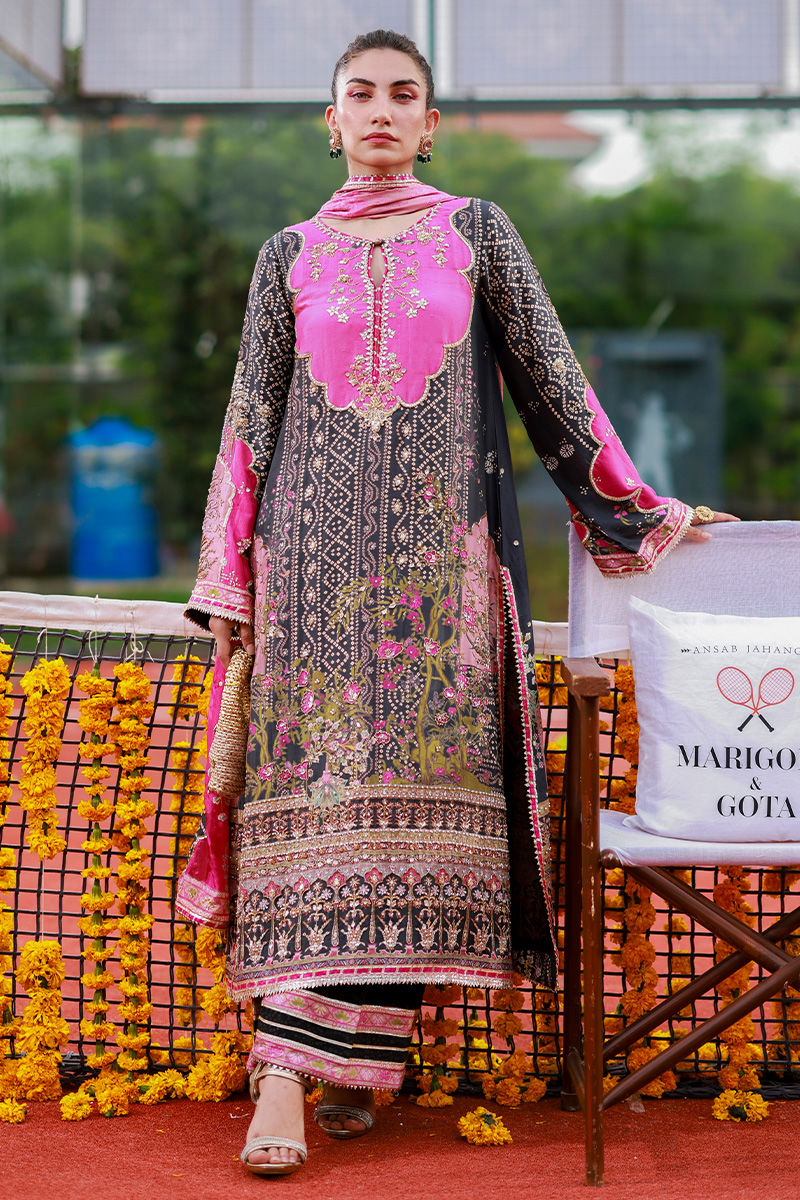 Ansab Jahangir | Marigold and Gota | Laraib by Ansab Jahangir - Designer Dress  - Type : Ladies Clothes - Available at Libayah - 100% Original 