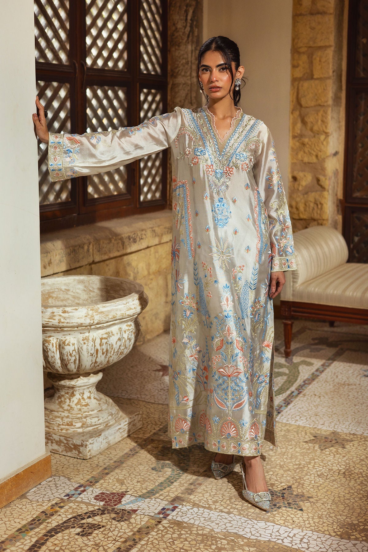 Annus Abrar | Leah Luxury Pret | Bisha Kaftaan by Annus Abrar - Designer Dress  - Type : Ladies Clothes - Available at Libayah - 100% Original 