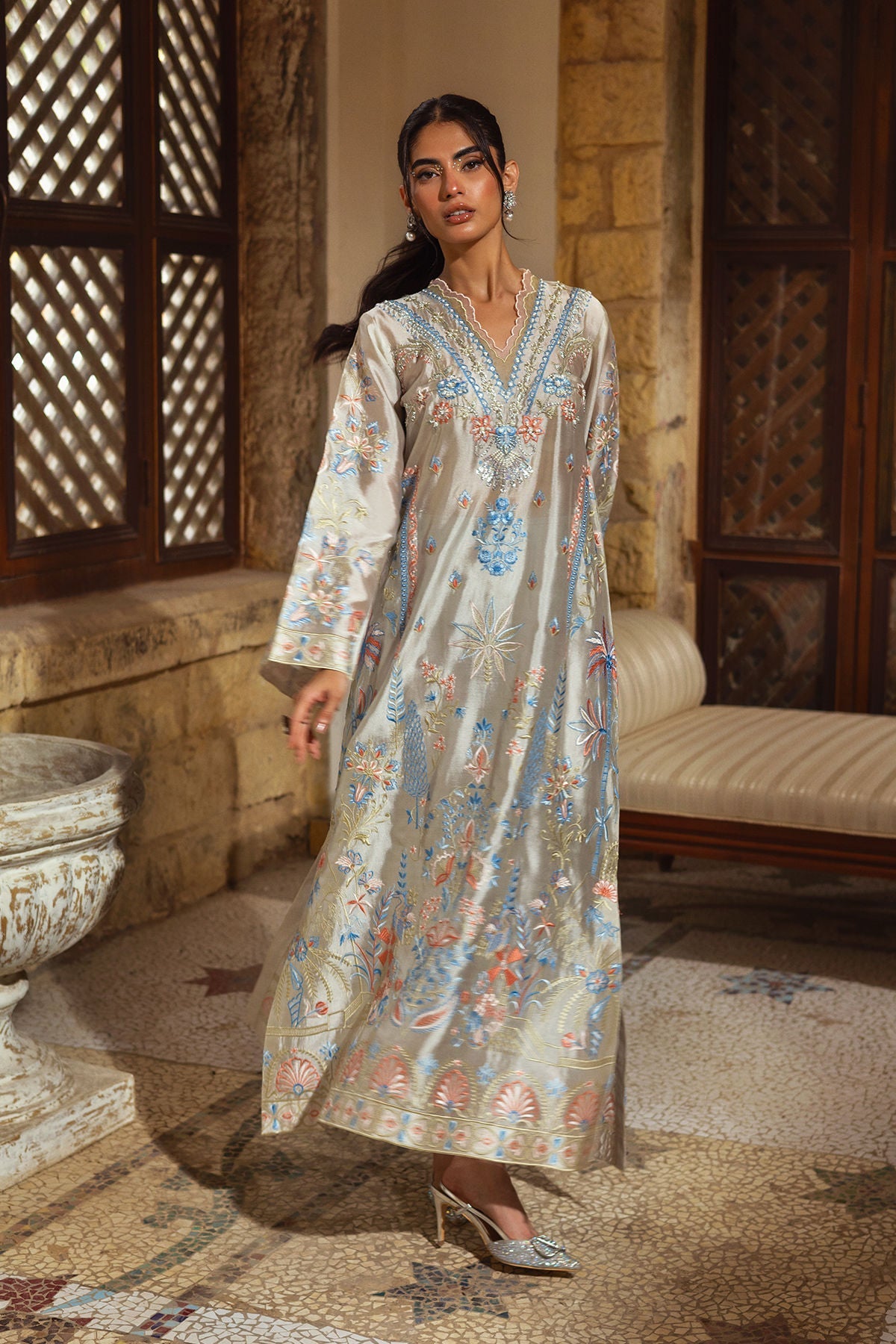 Annus Abrar | Leah Luxury Pret | Bisha Kaftaan by Annus Abrar - Designer Dress  - Type : Ladies Clothes - Available at Libayah - 100% Original 