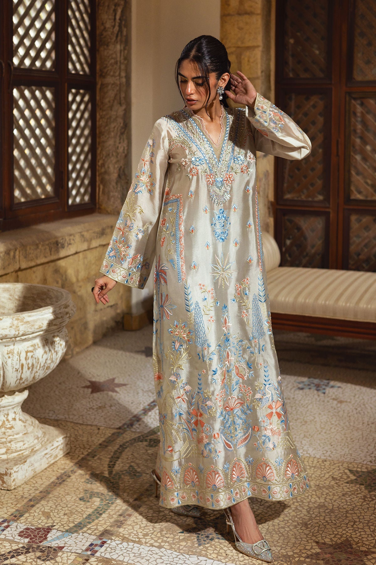 Annus Abrar | Leah Luxury Pret | Bisha Kaftaan by Annus Abrar - Designer Dress  - Type : Ladies Clothes - Available at Libayah - 100% Original 