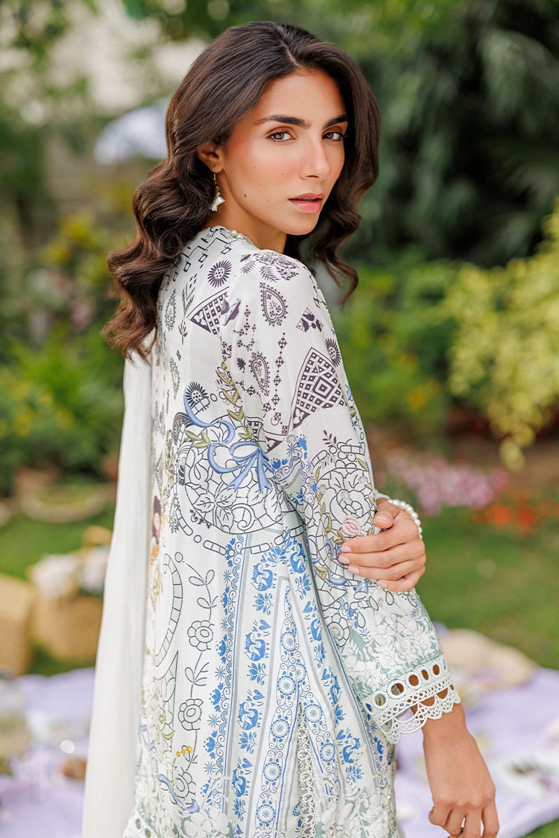 Ansab Jahangir | A Silk Afternoon Luxury Eid Silks 26 | Crema by Ansab Jahangir - Designer Dress  - Type : Ladies Clothes - Available at Libayah - 100% Original 