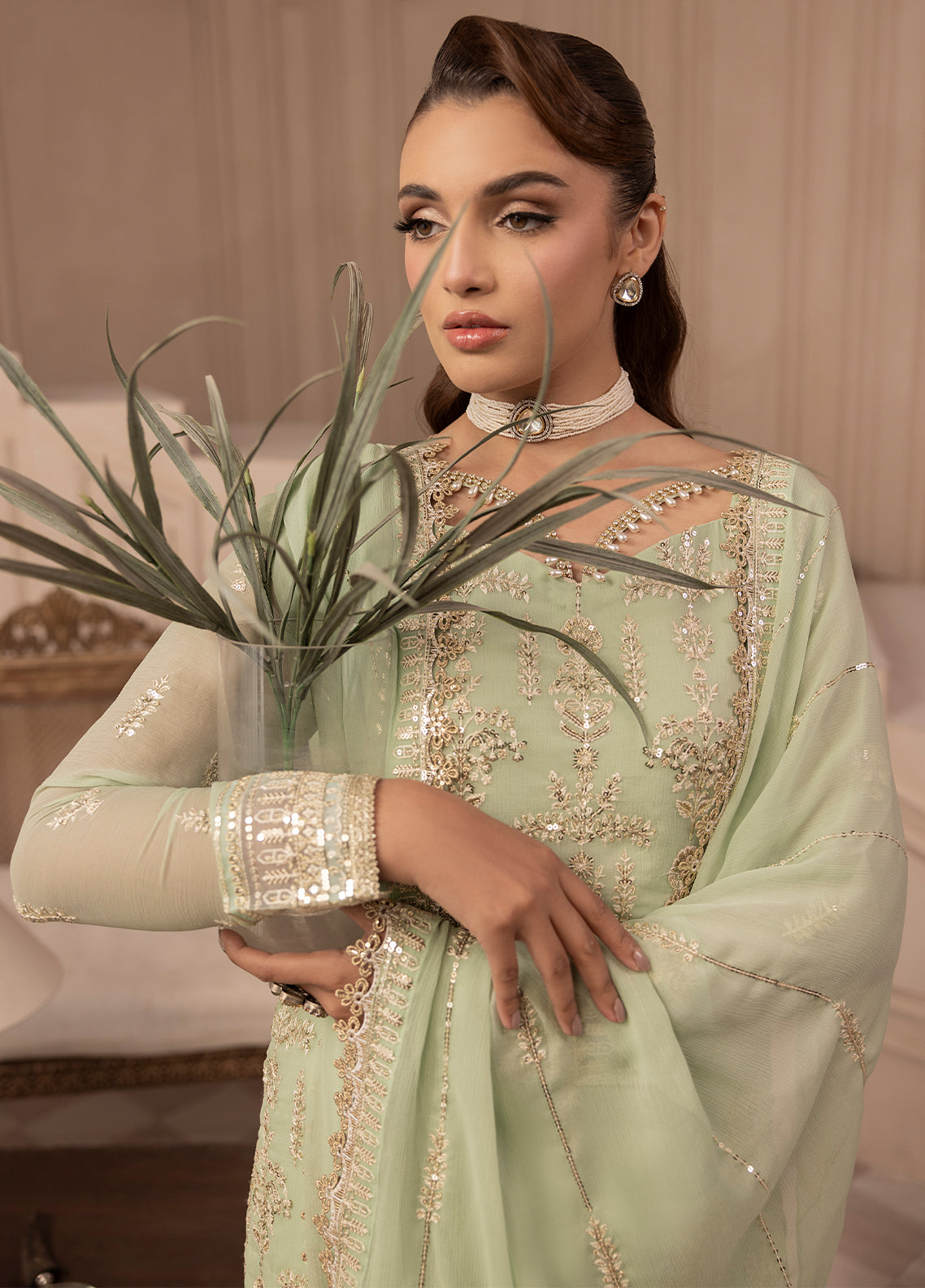 Sahane | Elyssa Festive Chiffon | CT-19004 Emera - ELYSSA by Sahane - Designer Dress - Type: Ladies Clothes - Available at Libayah - 100% Original