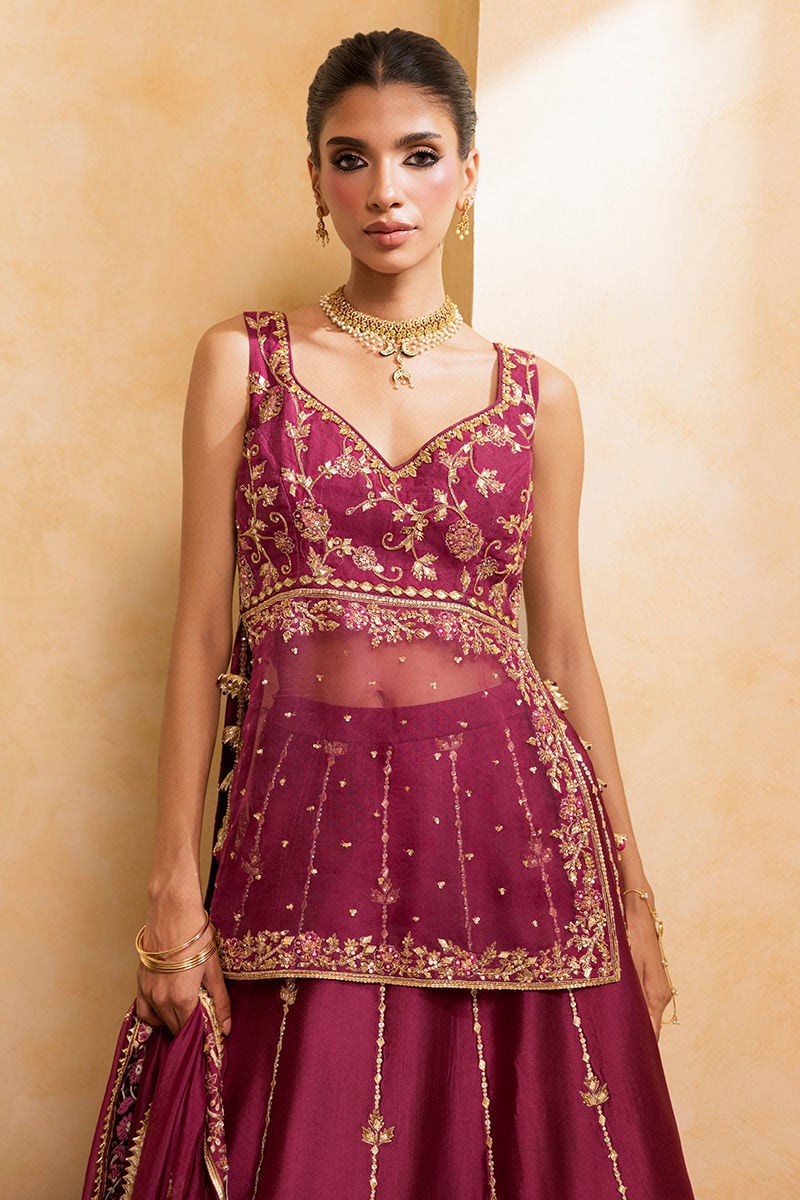 Ansab Jahangir | Artisan Prints 26 |Berry Velour by Ansab Jahangir - Designer Dress  - Type : Ladies Clothes - Available at Libayah - 100% Original 