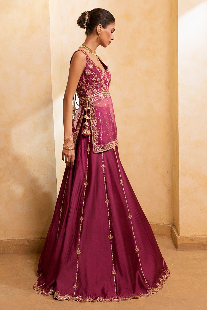 Ansab Jahangir | Artisan Prints 26 |Berry Velour by Ansab Jahangir - Designer Dress  - Type : Ladies Clothes - Available at Libayah - 100% Original 