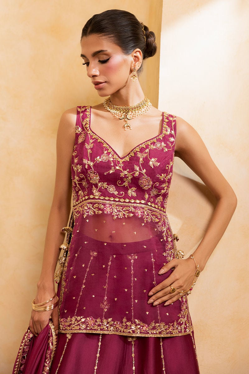 Ansab Jahangir | Artisan Prints 26 |Berry Velour by Ansab Jahangir - Designer Dress  - Type : Ladies Clothes - Available at Libayah - 100% Original 