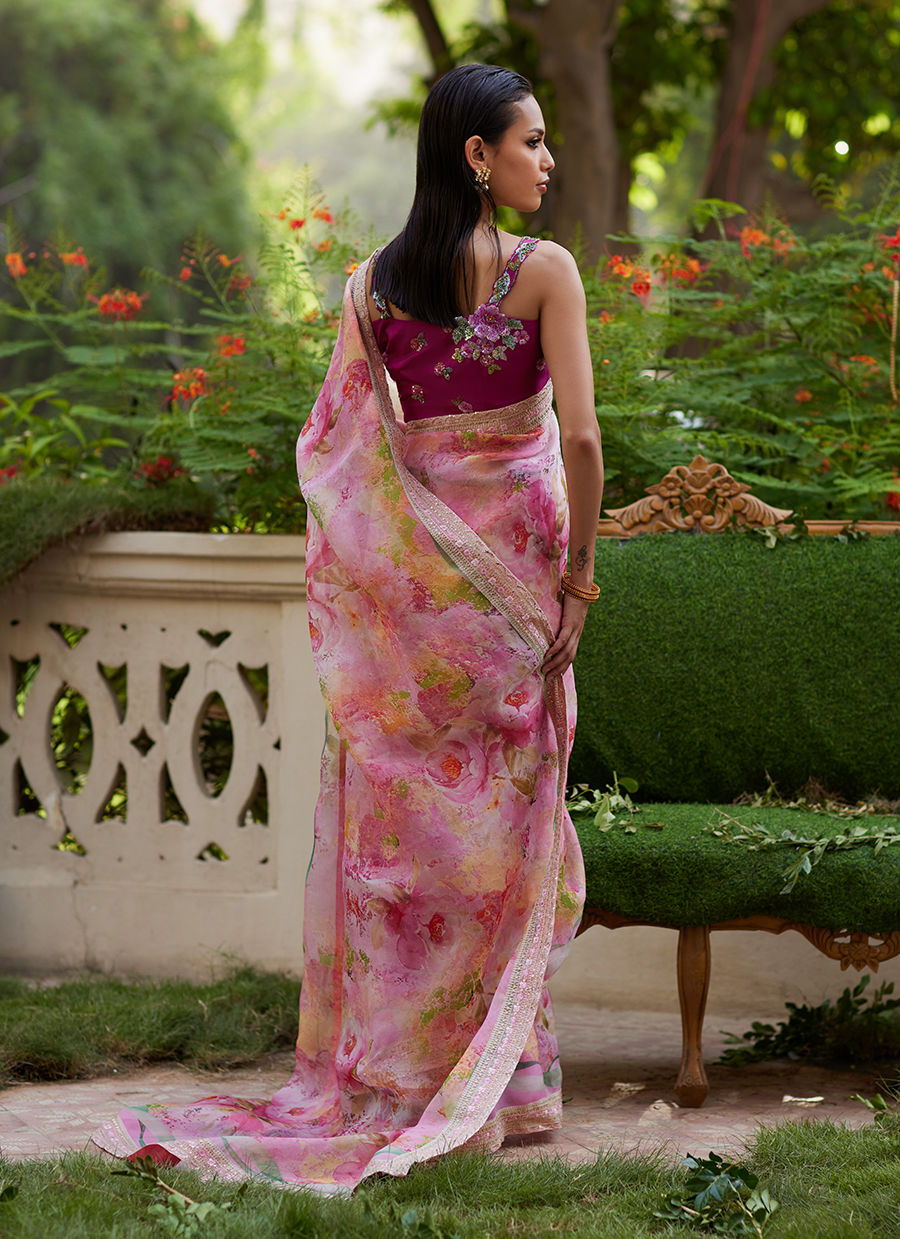 Farah Talib Aziz | Mayna Festive Prints 24 | Marzeia Saree by Farah Talib Aziz - Designer Dress - Type: Ladies Clothes - Available at Libayah - 100% Original
