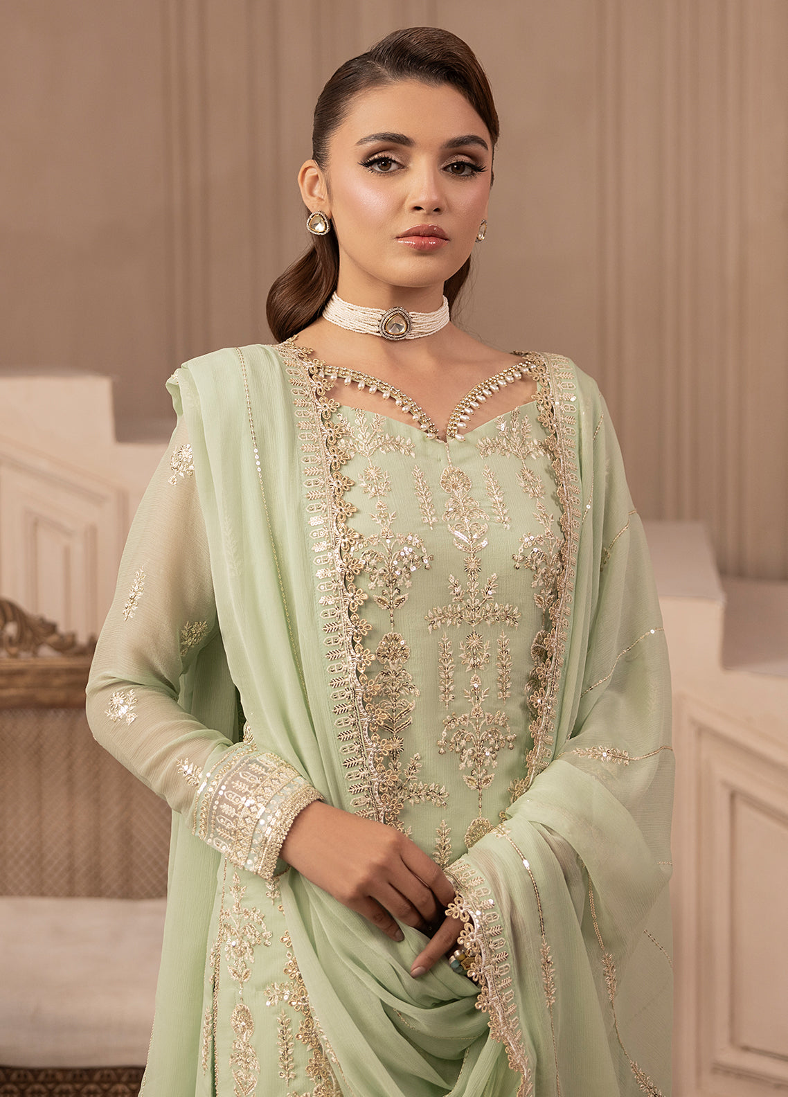 Sahane | Elyssa Festive Chiffon | CT-19004 Emera - ELYSSA by Sahane - Designer Dress - Type: Ladies Clothes - Available at Libayah - 100% Original