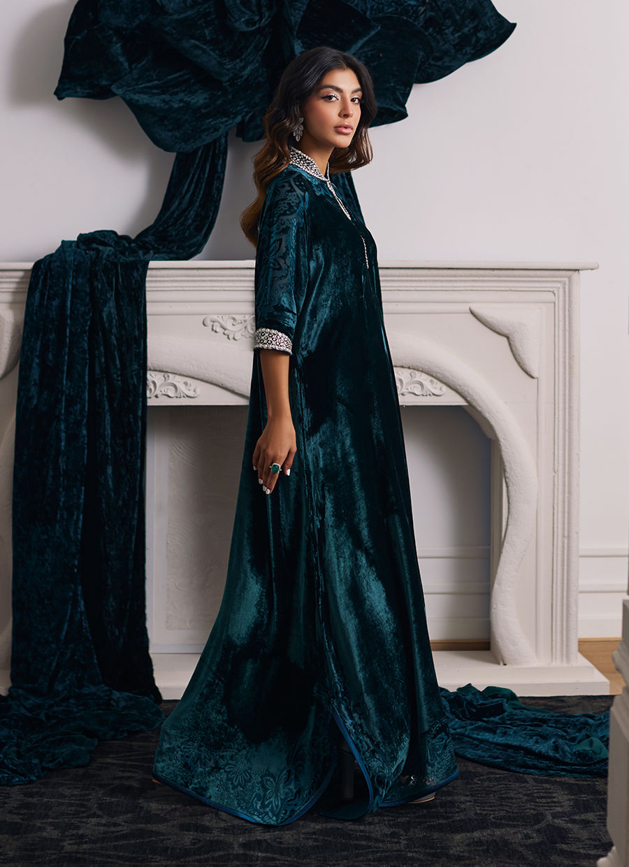 Farah Talib Aziz | Velvets The After Party | ALITA EMERALD KAFTAN by Farah Talib Aziz - Designer Dress - Type: Ladies Clothes - Available at Libayah - 100% Original