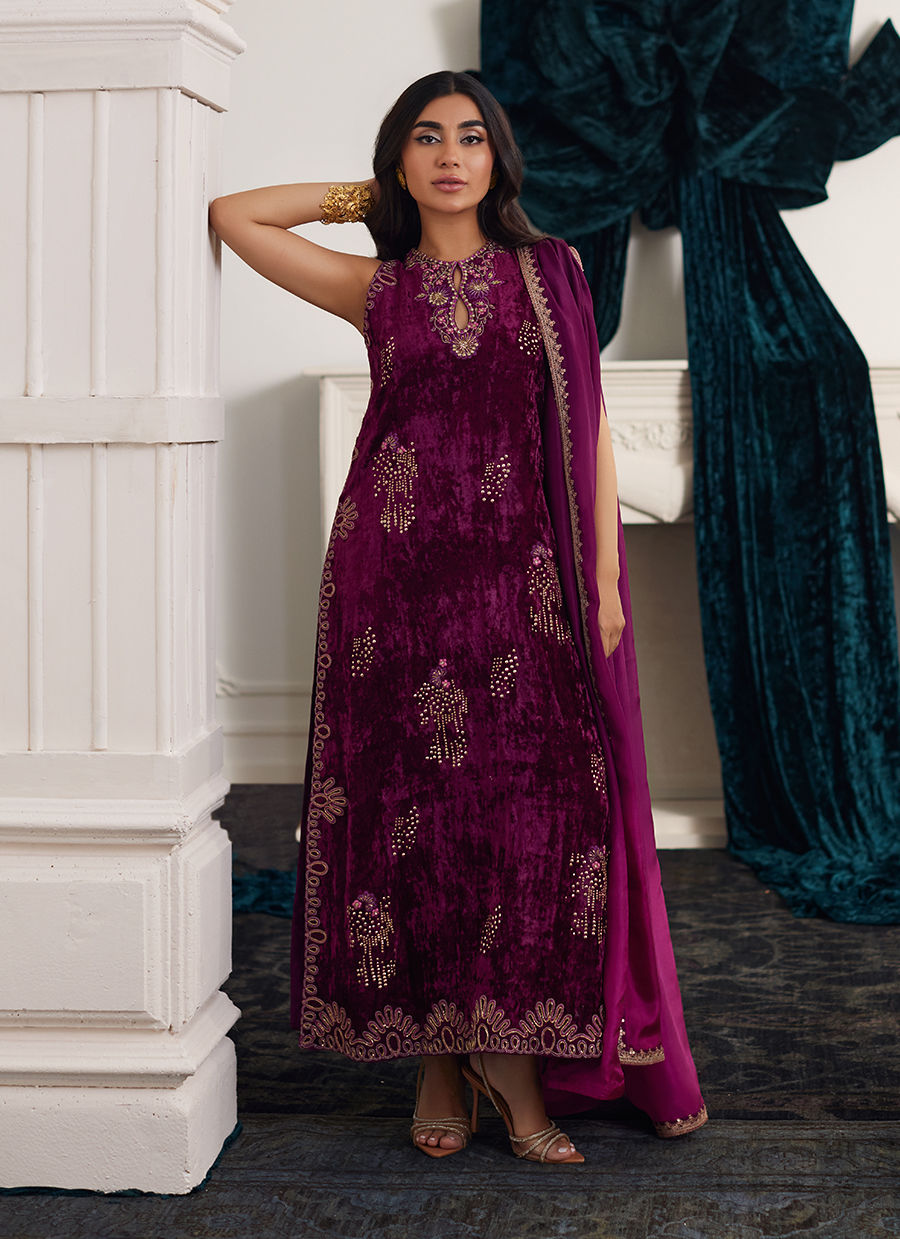 Farah Talib Aziz | Velvets The After Party | CHANTELLE SHIRT AND DUPATTA by Farah Talib Aziz - Designer Dress - Type: Ladies Clothes - Available at Libayah - 100% Original