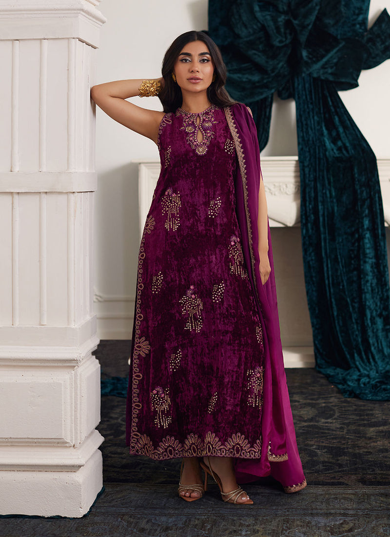 Farah Talib Aziz | Velvets The After Party | CHANTELLE SHIRT AND DUPATTA by Farah Talib Aziz - Designer Dress - Type: Ladies Clothes - Available at Libayah - 100% Original