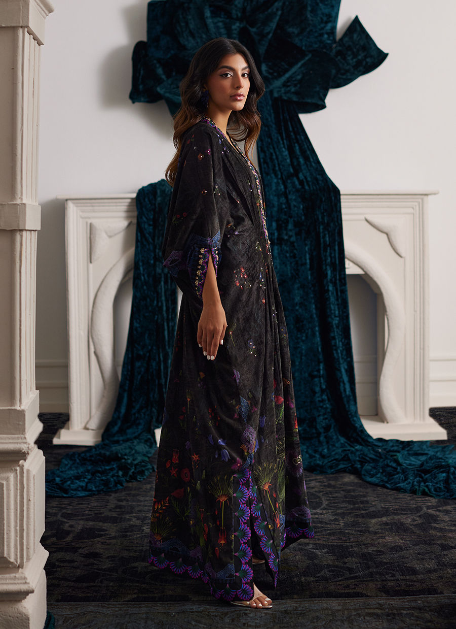 Farah Talib Aziz | Velvets The After Party | DIMA VELVET KAFTAN by Farah Talib Aziz - Designer Dress - Type: Ladies Clothes - Available at Libayah - 100% Original