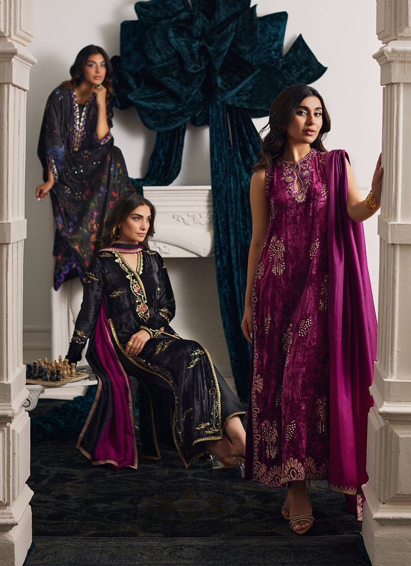 Farah Talib Aziz | Velvets The After Party | CHANTELLE SHIRT AND DUPATTA by Farah Talib Aziz - Designer Dress - Type: Ladies Clothes - Available at Libayah - 100% Original