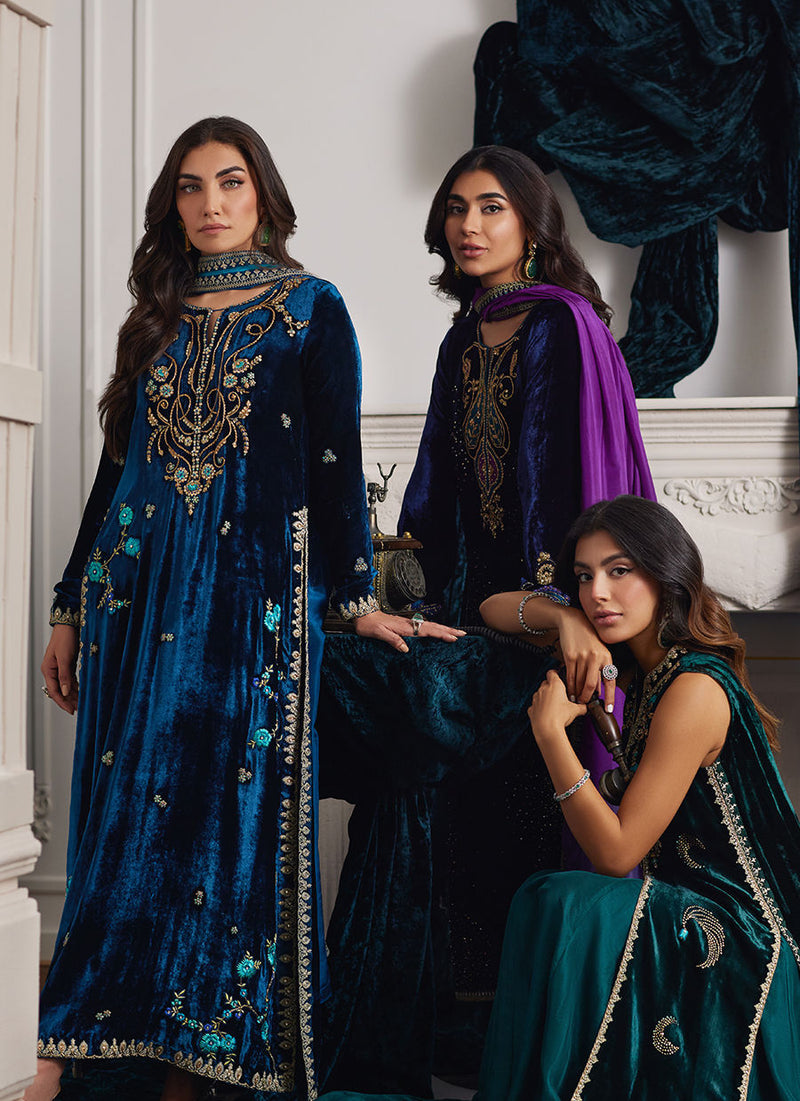 Farah Talib Aziz | Velvets The After Party | ORMAIE EMERALD SHIRT AND PANELLED DRESS JACKET by Farah Talib Aziz - Designer Dress - Type: Ladies Clothes - Available at Libayah - 100% Original