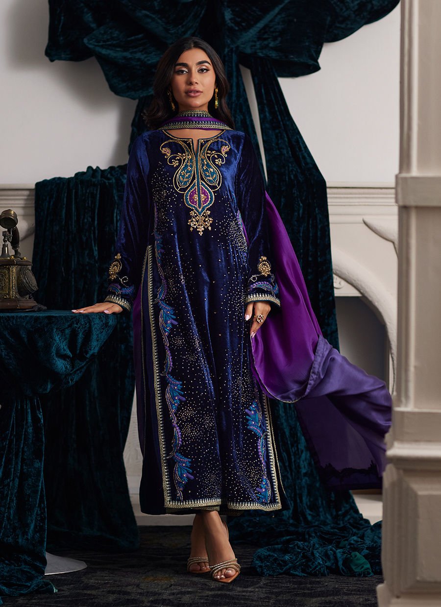 Farah Talib Aziz | Velvets The After Party | EDIE SHIRT AND DUPATTA by Farah Talib Aziz - Designer Dress - Type: Ladies Clothes - Available at Libayah - 100% Original