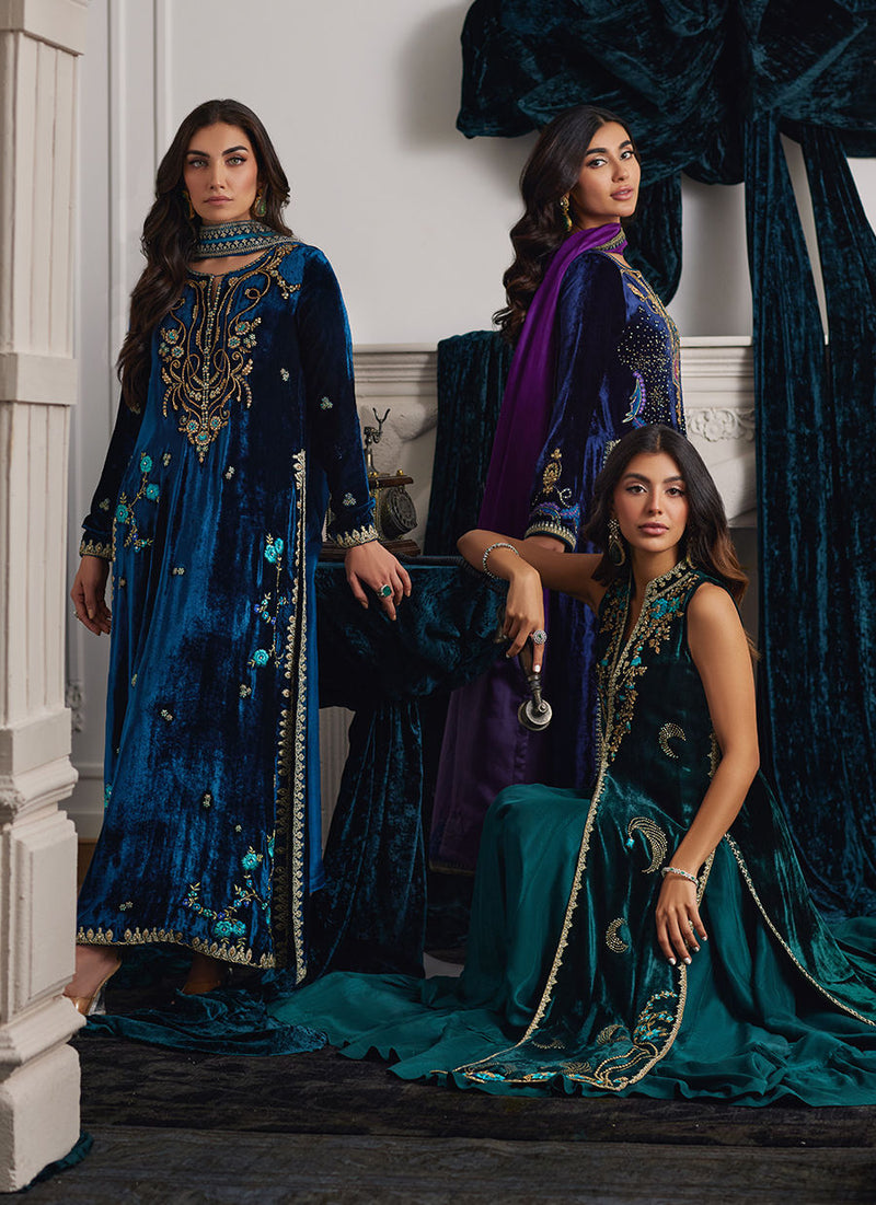 Farah Talib Aziz | Velvets The After Party | DIO SHIRT AND DUPATTA by Farah Talib Aziz - Designer Dress - Type: Ladies Clothes - Available at Libayah - 100% Original