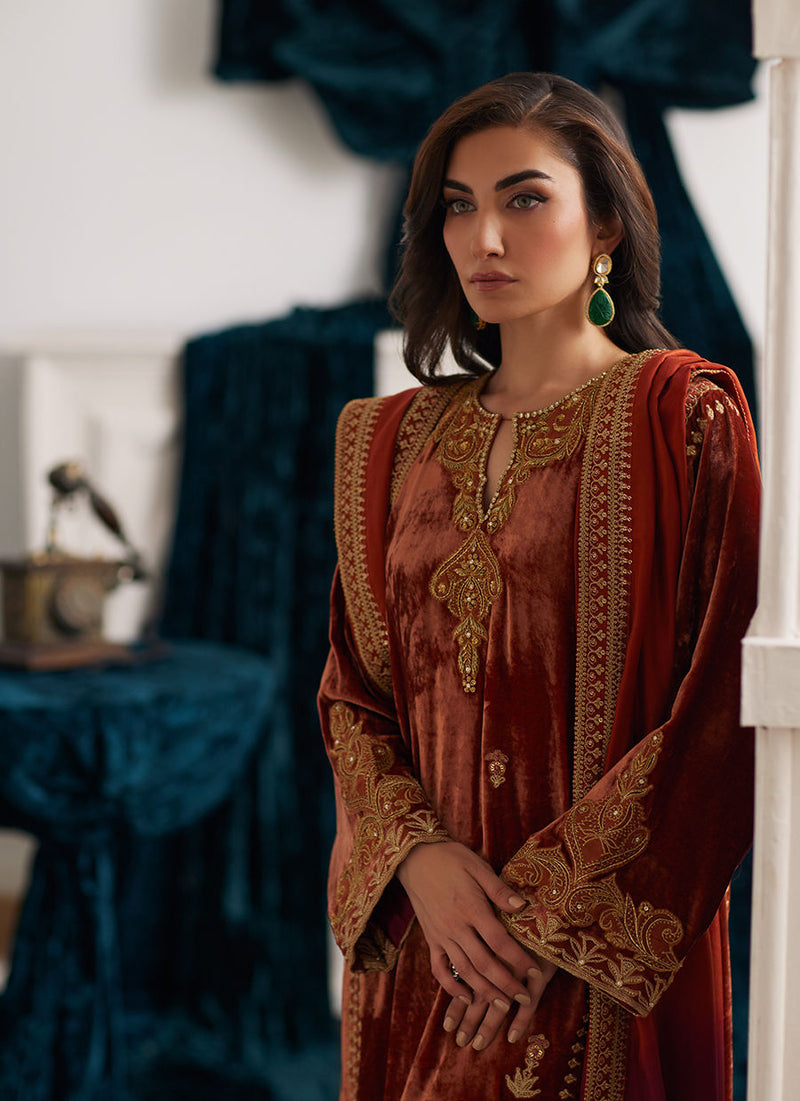 Farah Talib Aziz | Velvets The After Party | GRAZIELA SHIRT AND DUPATTA by Farah Talib Aziz - Designer Dress - Type: Ladies Clothes - Available at Libayah - 100% Original