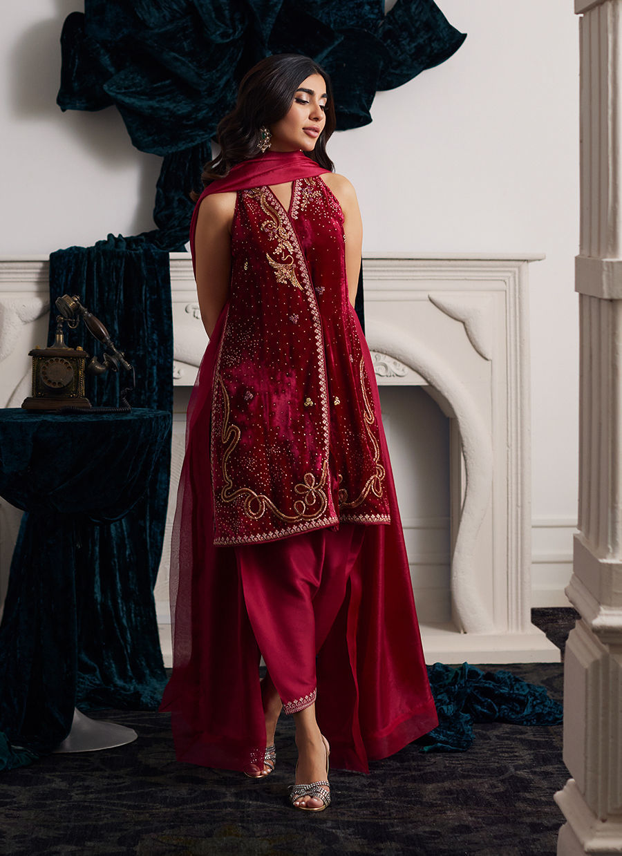 Farah Talib Aziz | Velvets The After Party | ISMAYA SHIRT AND DUPATTA by Farah Talib Aziz - Designer Dress - Type: Ladies Clothes - Available at Libayah - 100% Original