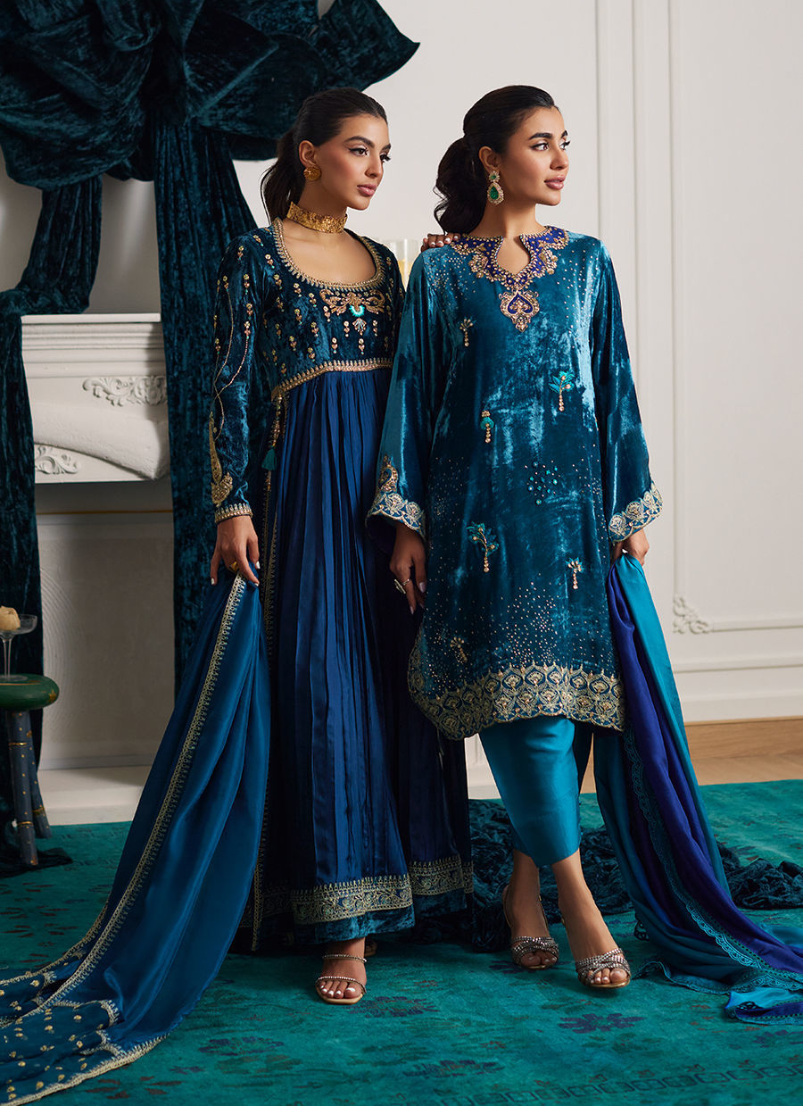 Farah Talib Aziz | Velvets The After Party | SYLVIA KALIDAAR AND DUPATTA by Farah Talib Aziz - Designer Dress - Type: Ladies Clothes - Available at Libayah - 100% Original