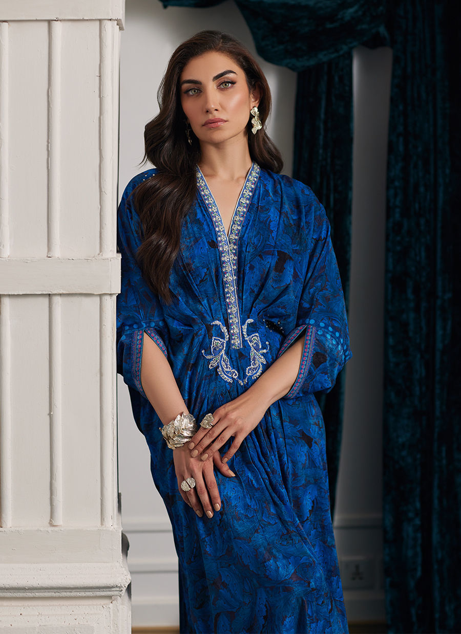 Farah Talib Aziz | Velvets The After Party | ROZ SAPPHIRE KAFTAN by Farah Talib Aziz - Designer Dress - Type: Ladies Clothes - Available at Libayah - 100% Original