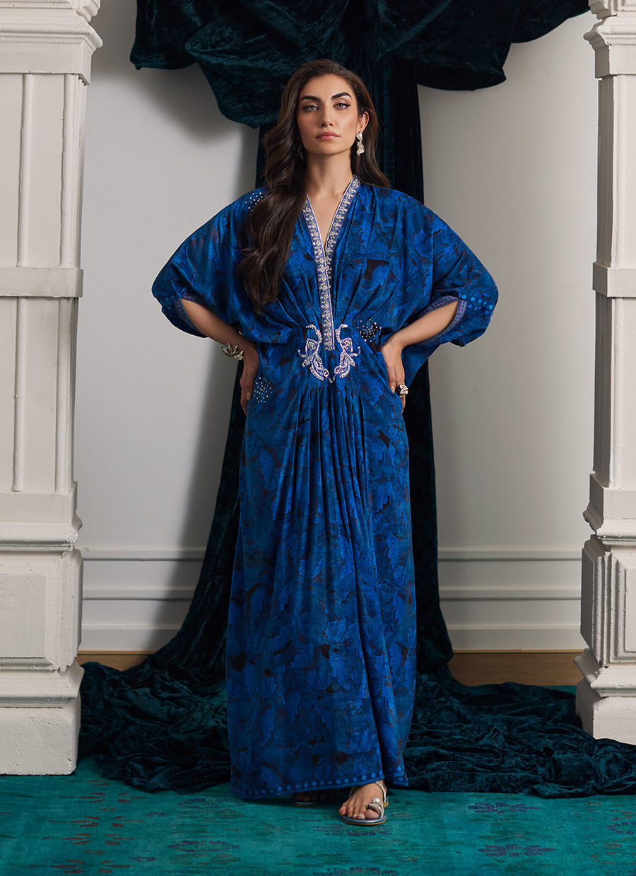 Farah Talib Aziz | Velvets The After Party | ROZ SAPPHIRE KAFTAN by Farah Talib Aziz - Designer Dress - Type: Ladies Clothes - Available at Libayah - 100% Original