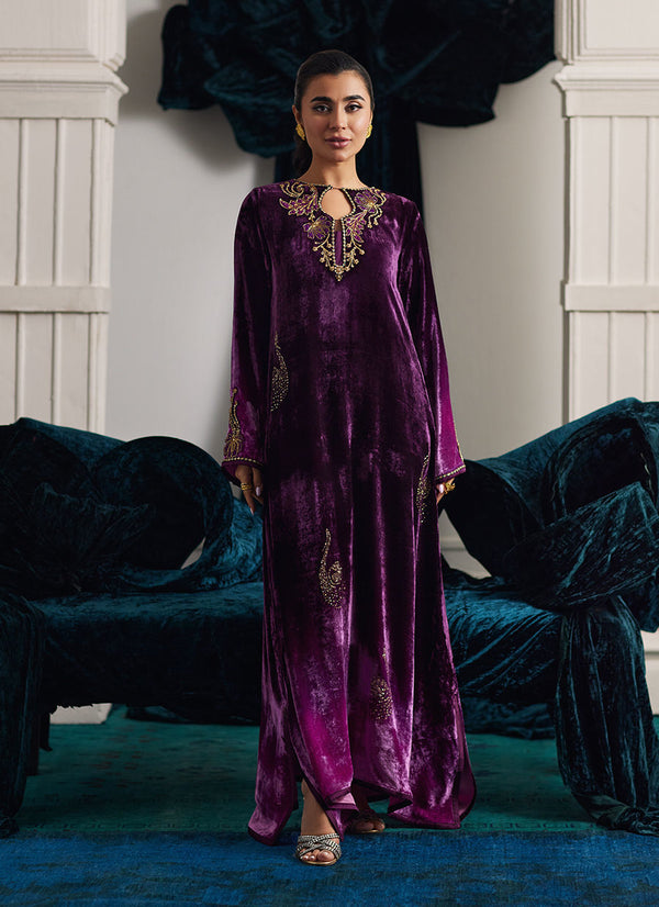 Farah Talib Aziz | Velvets The After Party | NIA OMBRE VELVET KAFTAN by Farah Talib Aziz - Designer Dress - Type: Ladies Clothes - Available at Libayah - 100% Original