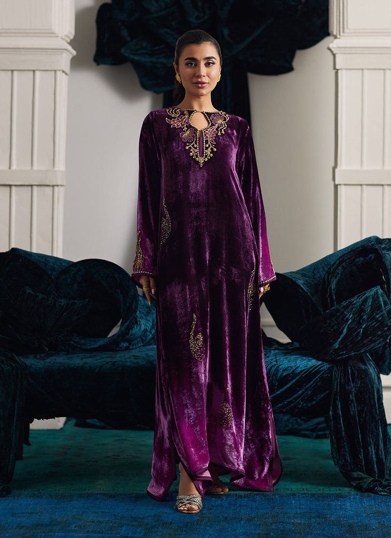 Farah Talib Aziz | Velvets The After Party | NIA OMBRE VELVET KAFTAN by Farah Talib Aziz - Designer Dress - Type: Ladies Clothes - Available at Libayah - 100% Original