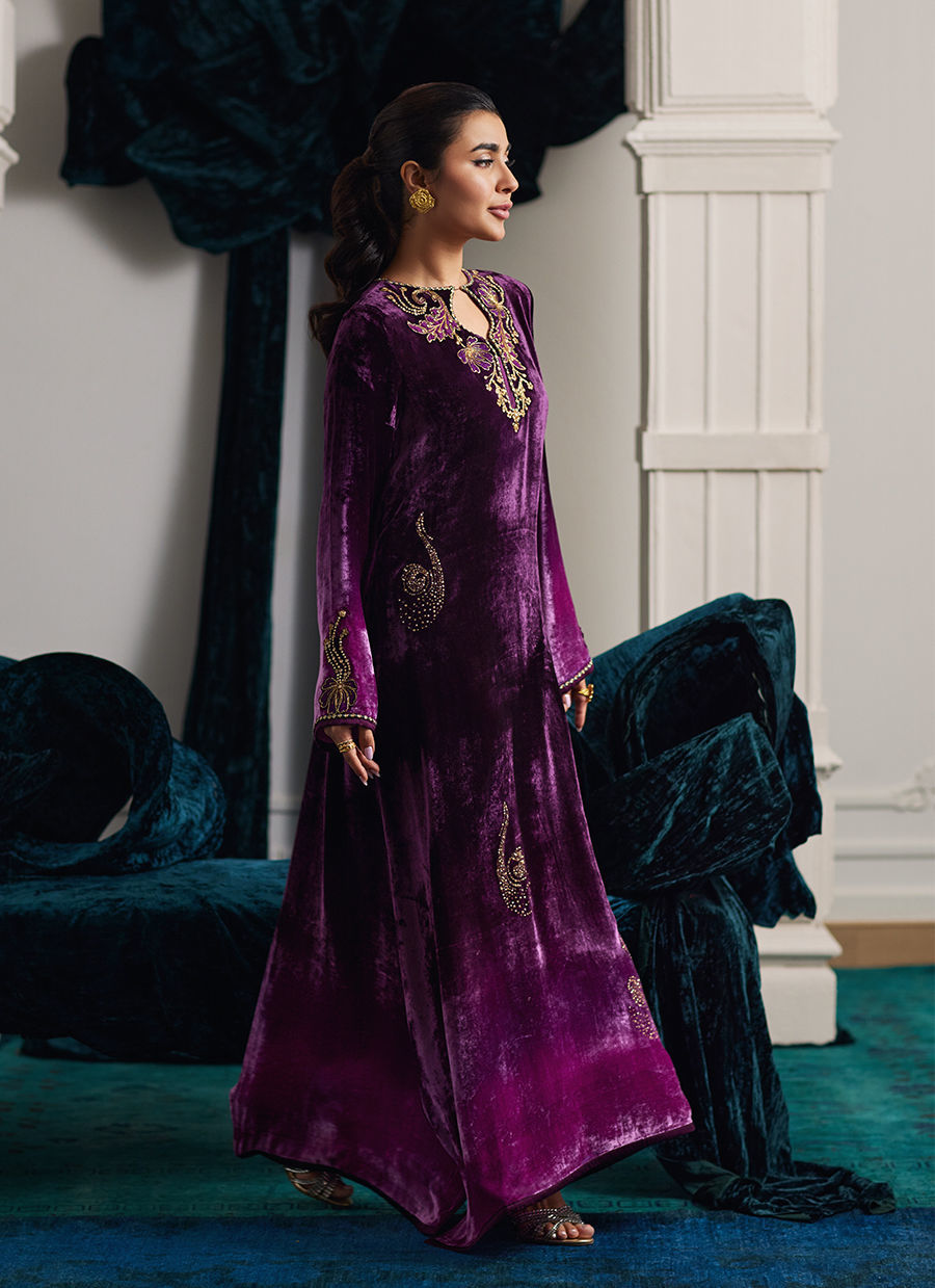 Farah Talib Aziz | Velvets The After Party | NIA OMBRE VELVET KAFTAN by Farah Talib Aziz - Designer Dress - Type: Ladies Clothes - Available at Libayah - 100% Original