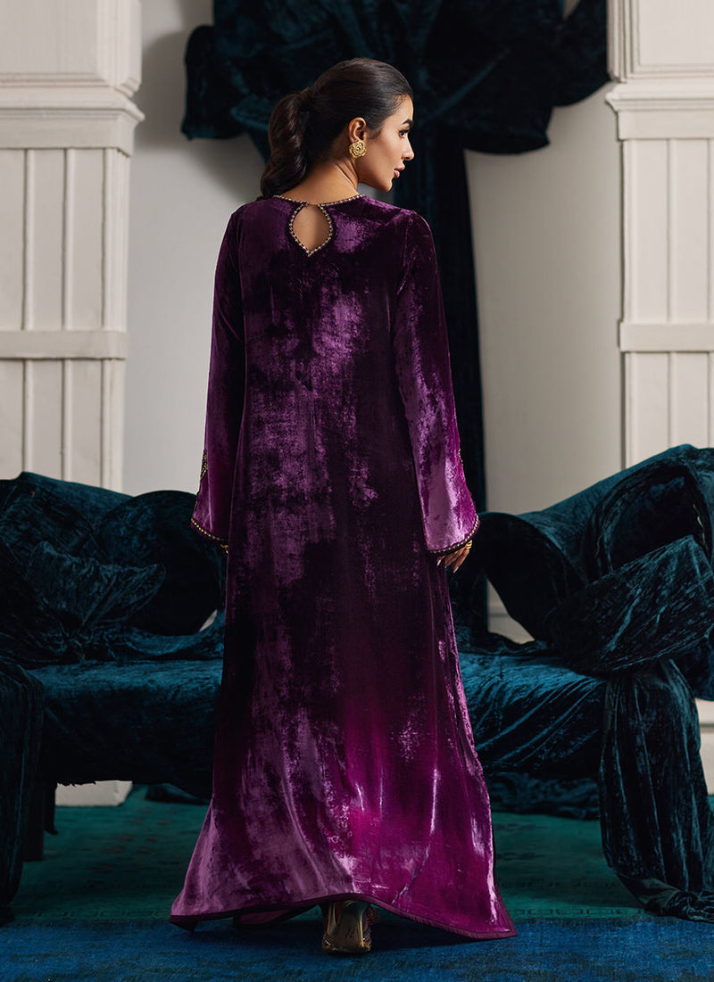 Farah Talib Aziz | Velvets The After Party | NIA OMBRE VELVET KAFTAN by Farah Talib Aziz - Designer Dress - Type: Ladies Clothes - Available at Libayah - 100% Original