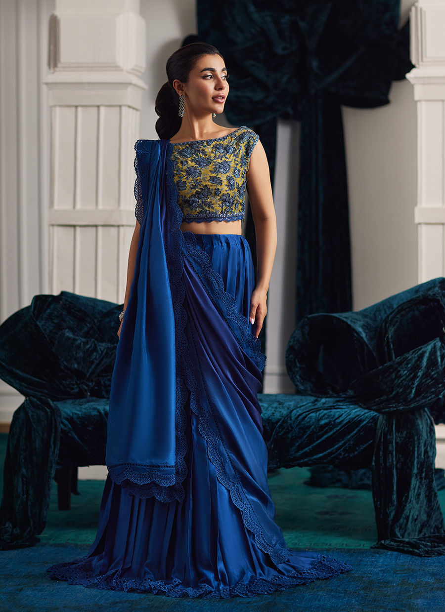Farah Talib Aziz | Velvets The After Party | PERSEE LEHENGA CHOLI by Farah Talib Aziz - Designer Dress - Type: Ladies Clothes - Available at Libayah - 100% Original