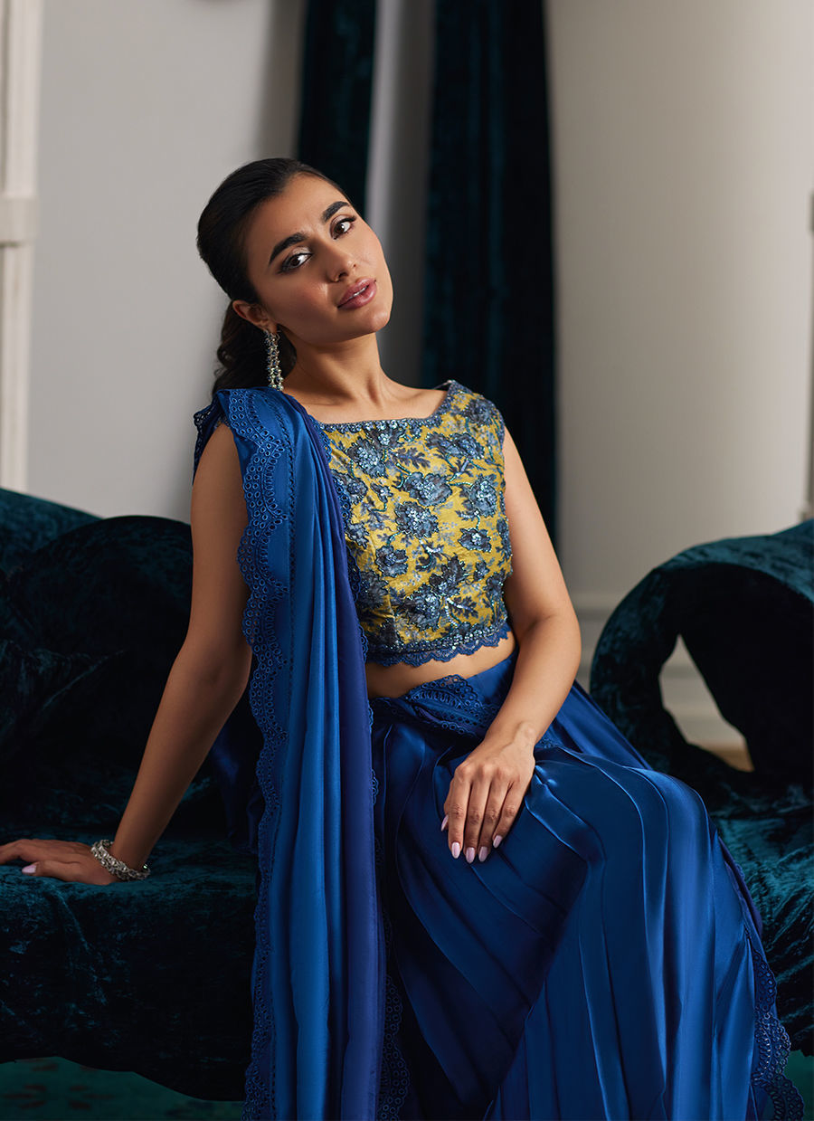 Farah Talib Aziz | Velvets The After Party | PERSEE LEHENGA CHOLI by Farah Talib Aziz - Designer Dress - Type: Ladies Clothes - Available at Libayah - 100% Original