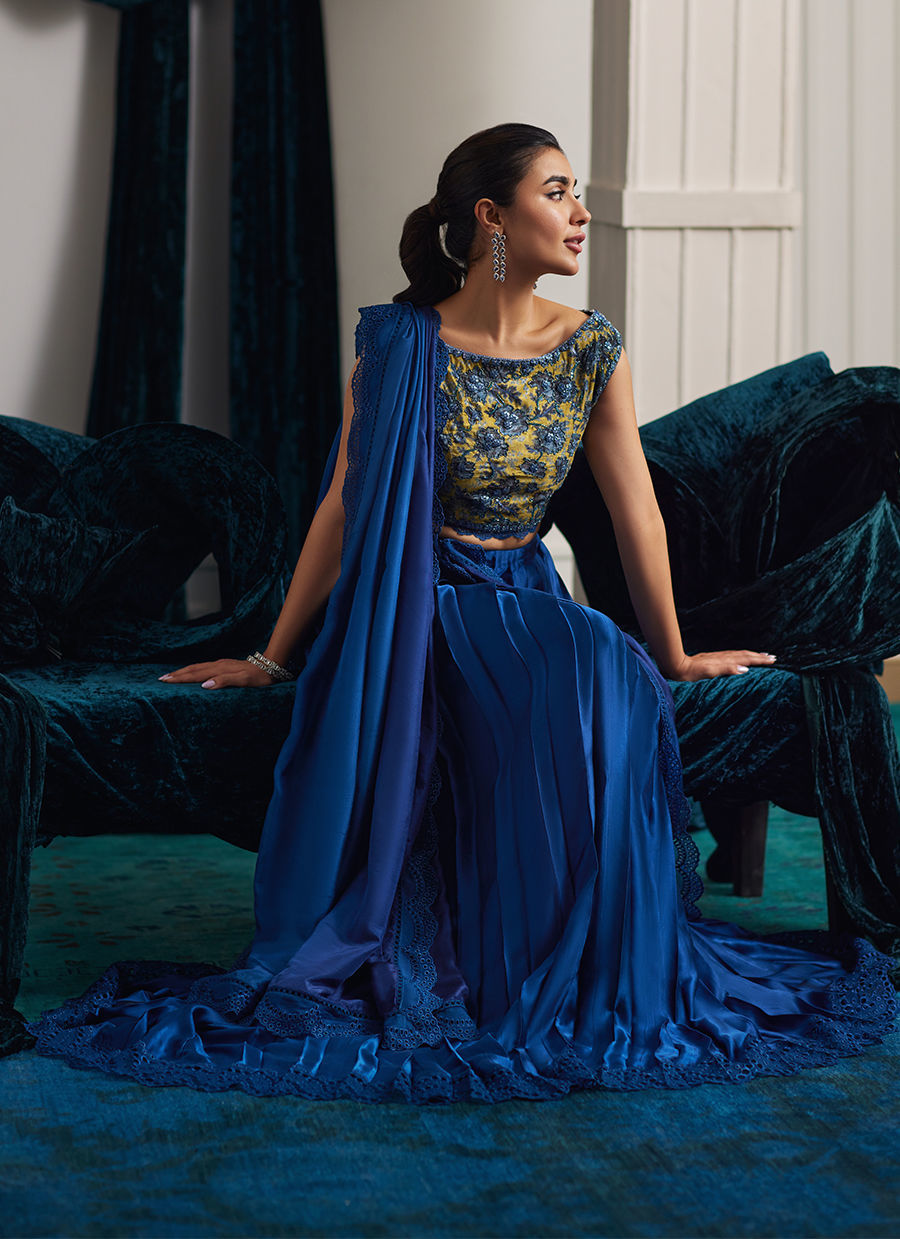 Farah Talib Aziz | Velvets The After Party | PERSEE LEHENGA CHOLI by Farah Talib Aziz - Designer Dress - Type: Ladies Clothes - Available at Libayah - 100% Original