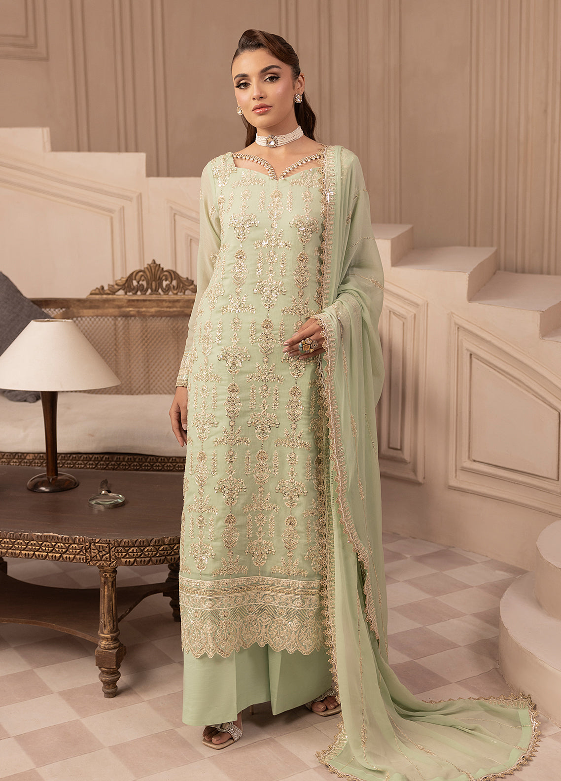 Sahane | Elyssa Festive Chiffon | CT-19004 Emera - ELYSSA by Sahane - Designer Dress - Type: Ladies Clothes - Available at Libayah - 100% Original